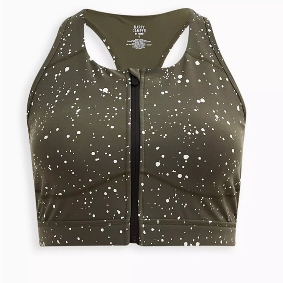 Torrid Camper Low-Impact Wireless Longline Active Sports Bra Size 4 Scatter Dot - Picture 4 of 14